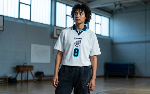AI recreation of the England home 1996 shirt, generated by Kitlist from its documented design record.
