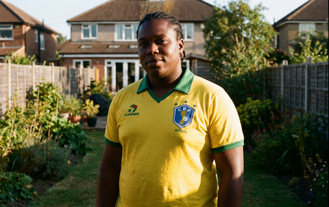 AI recreation of the Brazil home 1986 shirt, generated by Kitlist from its documented design record.