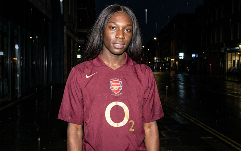 AI recreation of the Arsenal home 2005/06 shirt, generated by Kitlist from its documented design record.