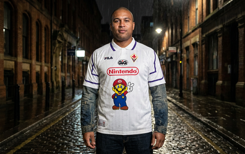 AI recreation of the Fiorentina away 1996/97 shirt, generated by Kitlist from its documented design record.