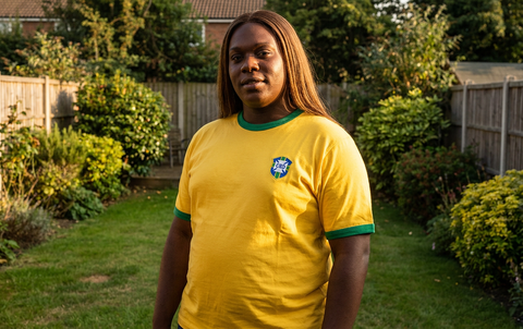 AI recreation of the Brazil home 1970 shirt, generated by Kitlist from its documented design record.