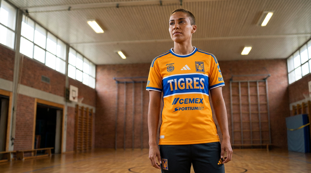 AI recreation of the Tigres UANL home 2026/27 shirt, generated by Kitlist from its documented design record.