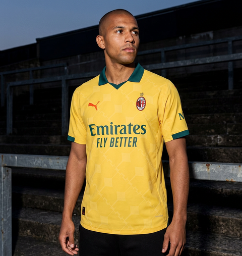 AI recreation of the AC Milan third 2025/26 shirt, generated by Kitlist from its documented design record.