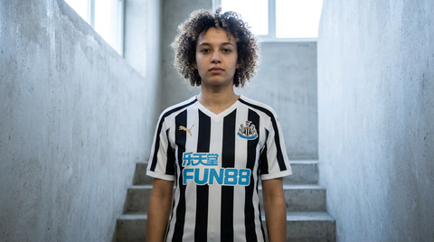 AI recreation of the Newcastle United home 2018/19 shirt, generated by Kitlist from its documented design record.