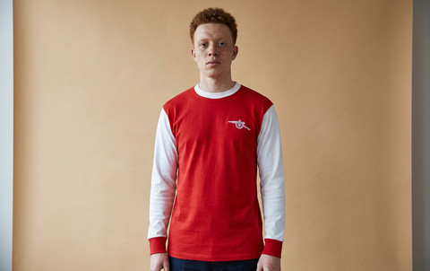 AI recreation of the Arsenal home 1971 shirt, generated by Kitlist from its documented design record.