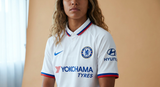 AI recreation of the Chelsea away 2019/20 shirt, generated by Kitlist from its documented design record.