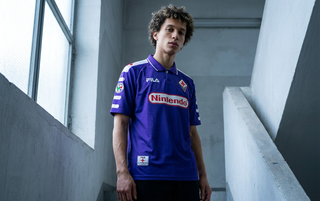 AI recreation of the Fiorentina home 1998/99 shirt, generated by Kitlist from its documented design record.