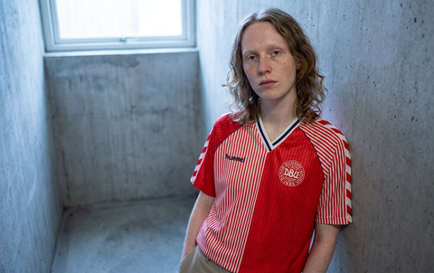 AI recreation of the Denmark men's national football team home 1986 shirt, generated by Kitlist from its documented design record.