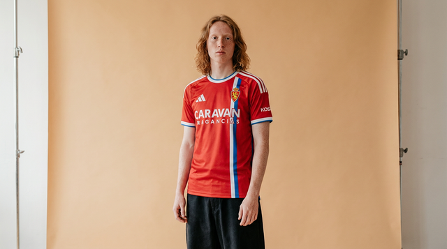 AI recreation of the Real Zaragoza away 2026/27 shirt, generated by Kitlist from its documented design record.